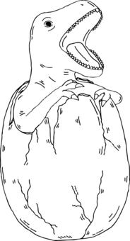 Illustration, dinosaur, egg, was born, 