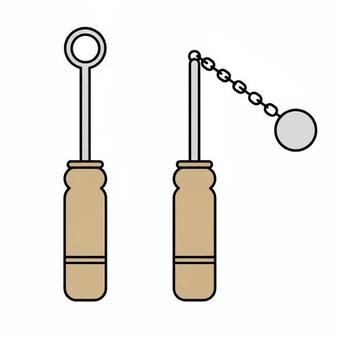 金属の温度と体積の実験 帯電棒,ふさ,鎖,金属球,柄,実験,器具,静電気,観察,教材のイラスト素材