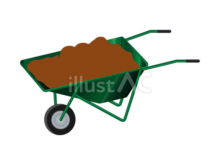 一輪車・土砂運搬 一輪車,土砂運搬,建設のイラスト素材