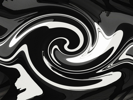 黒地に白とグレーの目立つ渦 渦,うずまき,渦巻,モノクロ,白,黒,灰色,グレー,はっきり,くっきりのイラスト素材