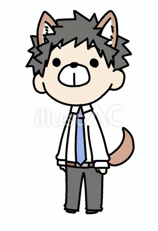 犬な男性 男性,犬,可愛いのイラスト素材