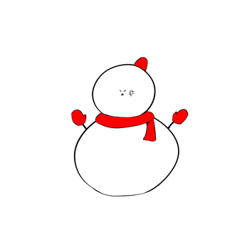 怒り顔の雪だるま