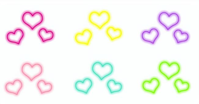 neon color heart, neon werna, jantung, ungu, JPG, PNG and AI