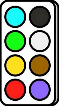 絵の具パレットです。 絵の具,パレット,シンプル,プラスチック,絵画用品,アート,道具,美術,水彩,絵皿のイラスト素材