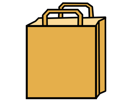 再生紙のショッピングバッグ 再生紙,紙袋,ショッピングバッグ,手荷物,シンプルのイラスト素材