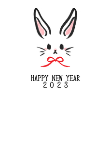 Simple and stylish New Year's card for the Year of the Rabbit, JPG and PNG Simple and stylish New Year's card for the Year of the Rabbit, , JPG and PNG
