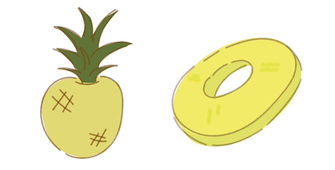 Illustration, pineapple, fruits, yellow, JPG, PNG and AI