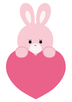 Rabbit heart frame no text, rabbit, tiny, icon, JPG, PNG and AI