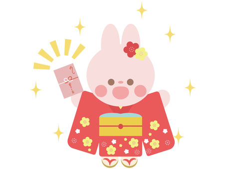 Illustration, rabbit, ochotama, kimono, 