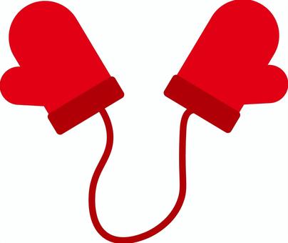 手袋＿赤 手袋,衣服,冬,防寒,毛糸,可愛い,赤のイラスト素材