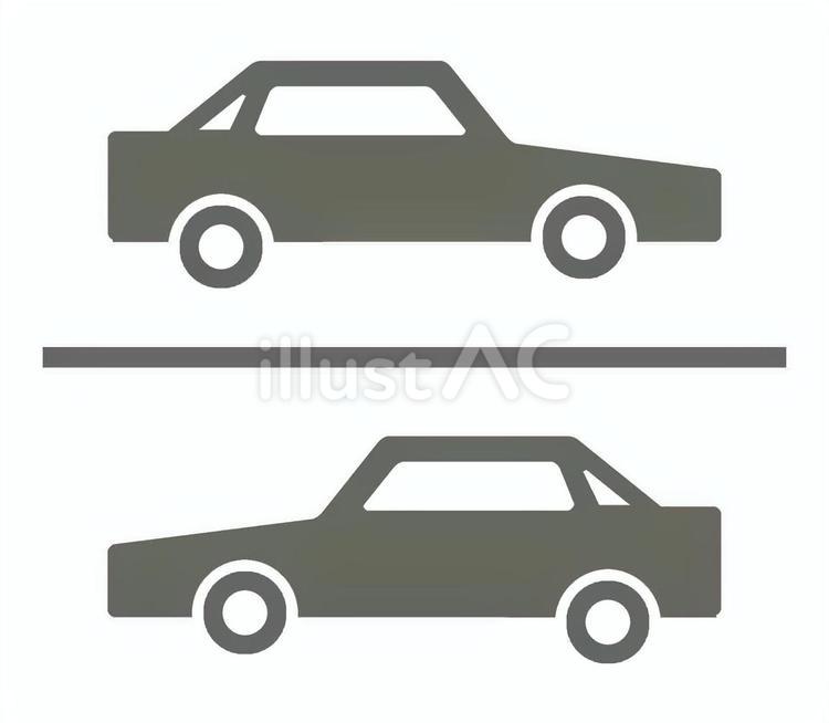 車道を走る車 車,普通車,カーのイラスト素材