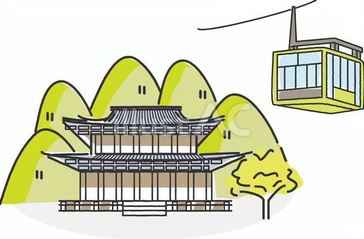 書写山とロープウェイ 書写山,円教寺,大講堂のイラスト素材