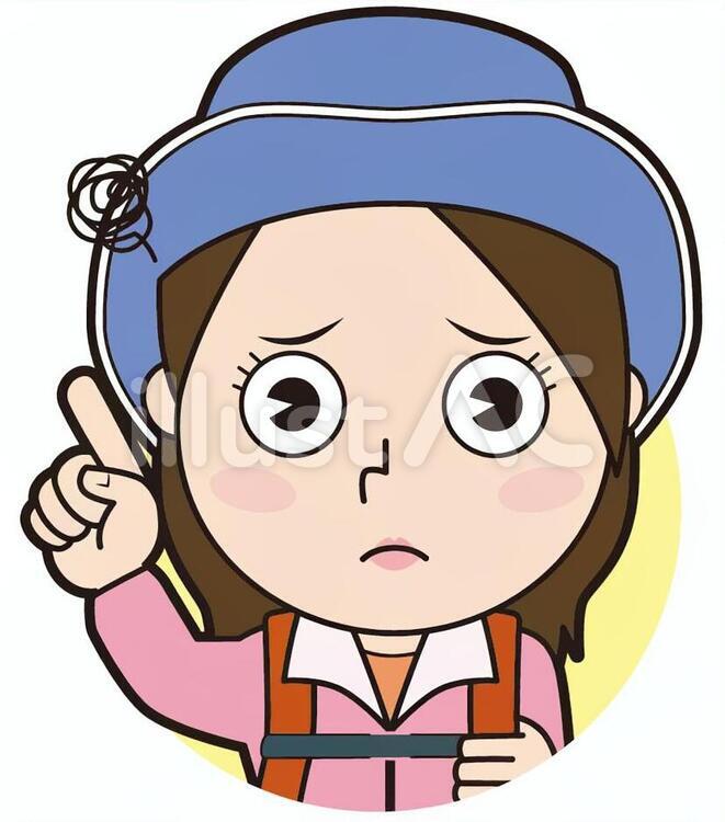 指差し山ガール（困る） 指差し,ポイント,チェックのイラスト素材