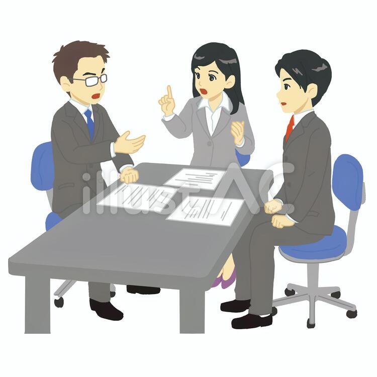 会議（話し合う会社員） 会議,ビジネス,スーツのイラスト素材