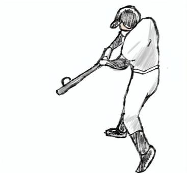 打者が球を捕らえたシーン 打者が球を捕らえたシーン 野球,ベースボール,プロ野球,高校野球,メジャー,スポーツ,試合,甲子園,選手,イラストのイラスト素材