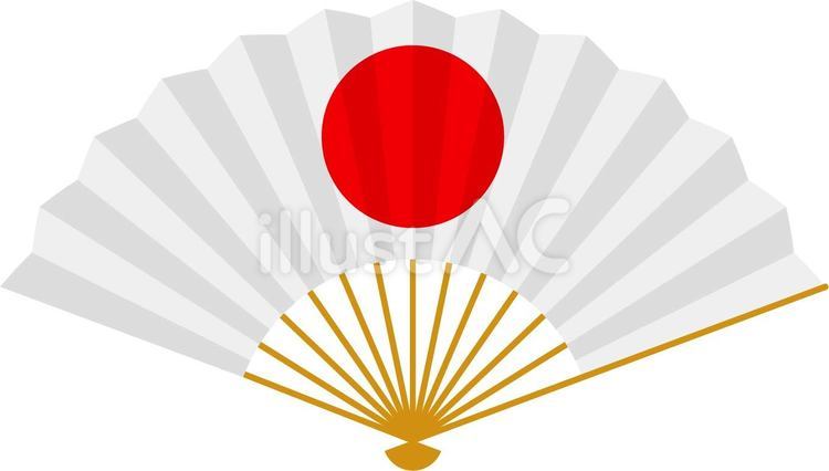 日の丸の扇子・白 扇子,扇,白のイラスト素材