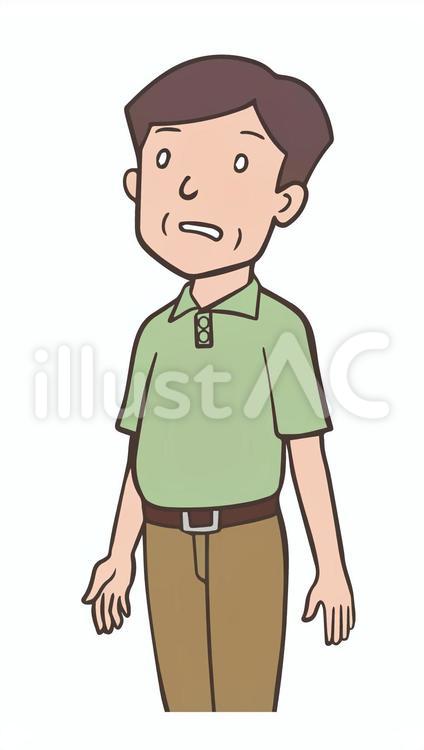 白目をむく中年男性、呆然、無気力 失神,白目,むくのイラスト素材