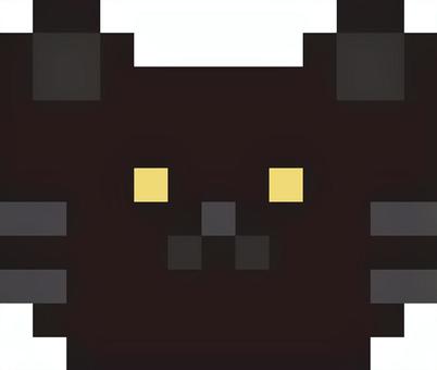 黒猫の顔のドットアイコン アイコン,装飾,ドット,ドット絵,素材,イラスト,ピクセルアート,背景透過,猫,ねこのイラスト素材