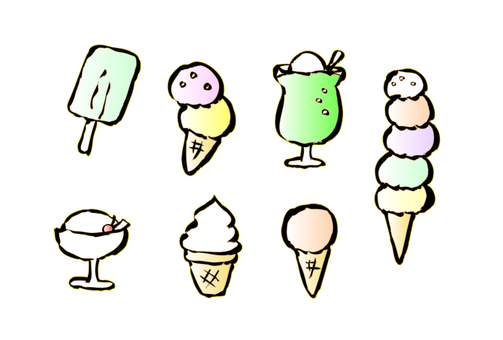 アイスクリーム アイスクリーム アイス,うみ,食べ物のイラスト素材