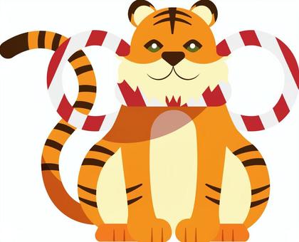 干支　寅のイラスト 干支,寅,とら,和,和風,年賀状,日本風,謹賀新年,正月,新年のイラスト素材