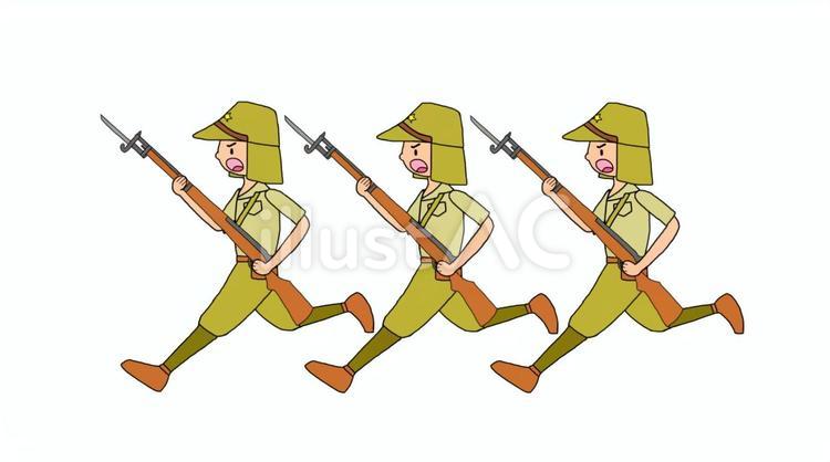 突撃する旧日本軍の兵隊 旧日本軍,日本兵,将兵のイラスト素材