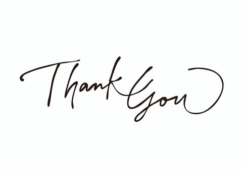 ゲルペン風手書きThank you文字 手書き,文字,レタリング,英字,英語,thankyou,サンキュー,ありがとう,ラフ,ナチュラルのイラスト素材