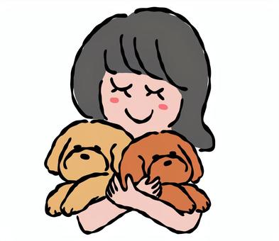 woman holding a dog, JPG and PNG woman holding a dog, dog, female, a pet, JPG and PNG