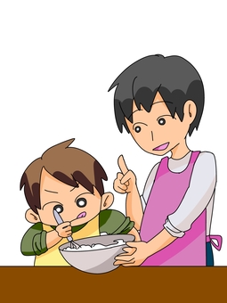 親子活動 親子,料理,ふれあい,カラー,子供,大人のイラスト素材