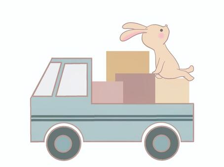 Illustration, rabbit, truck, a shipment, 