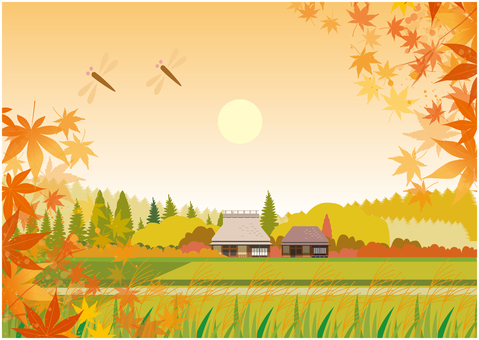 秋の紅葉 秋,紅葉,10月,田舎,森林,自然のイラスト素材