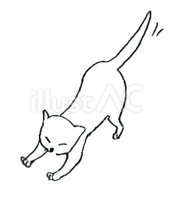 線ねこ 猫,ねこ,catのイラスト素材