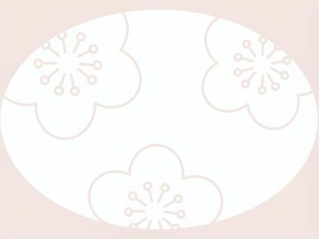 梅の花　フレーム　枠　ピンクベージュ 梅,花,植物,柄,和柄,和模様,和風,縁起,ポップ,かわいいのイラスト素材