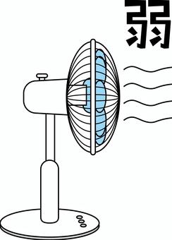 扇風機-弱　 扇風機,横向き,風,強さ,弱,家電,夏,涼しい,線画のイラスト素材