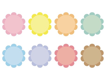 Simple and cute flower frame set, , JPG, PNG and EPS