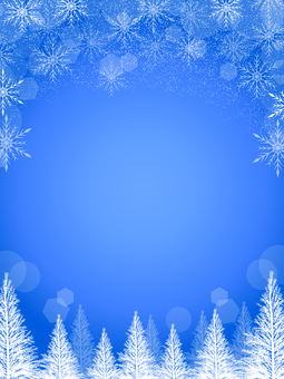 冬、雪の結晶と木の背景、壁紙07 冬、雪の結晶と木の背景、壁紙07 冬,雪,キラキラ,雪の結晶,クリスマスツリー,クリスマス,もみの木,背景,フレーム,結晶のイラスト素材