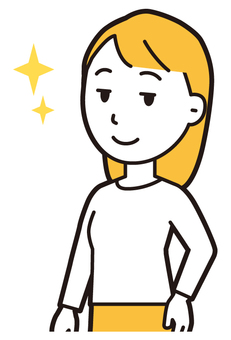  ロングヘア女性(黄)-562-バスト