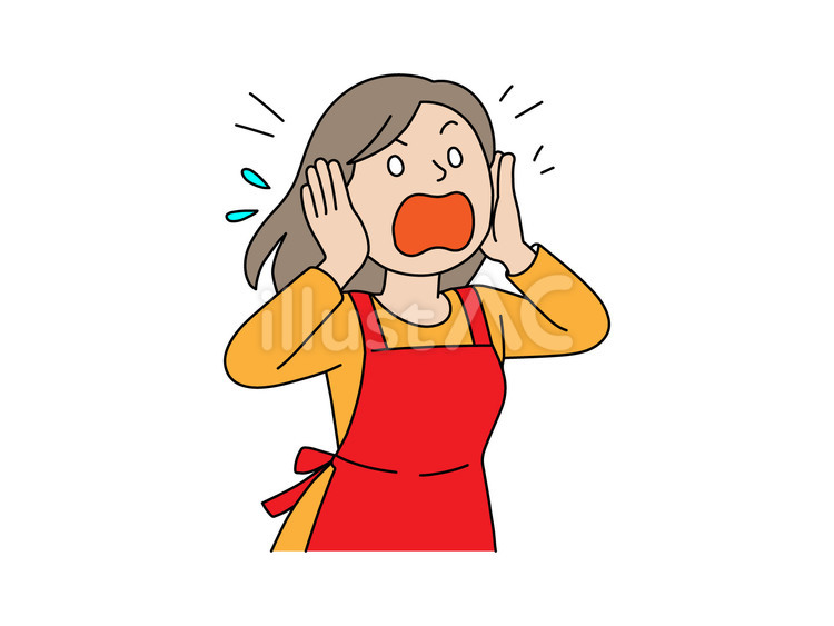 悲鳴を上げる主婦 主婦,女性,人間のイラスト素材