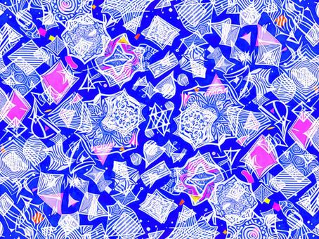 青色にピンクのグラフィックな背景壁紙素材 グラフィック,青色,ピンクのイラスト素材