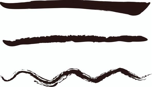 筆ラインセット 筆,ライン,罫線,毛筆,線,ブラシ,かすれ,波線,筆書き,絵の具のイラスト素材