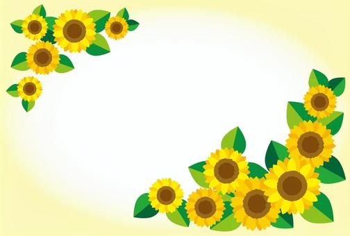 ひまわりポストカード07, girasol, tarjeta de felicitación de verano, agosto, JPG, PNG and EPS