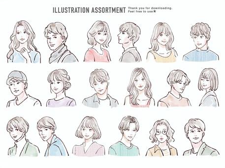 男性和女性插圖集 JPG/PNG/AI, JPG, PNG 和 AI 男性和女性插圖集 JPG/PNG/AI, 人物, 女子, 男人, JPG, PNG 和 AI