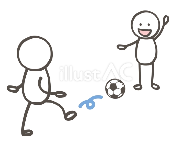 棒人間　ボールちょうだい！ 棒人間,人,2人のイラスト素材