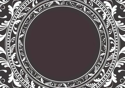 洗練された円形の蔦模様のフレーム素材 蔦,模様,洋風,植物,円,フレーム,背景のイラスト素材