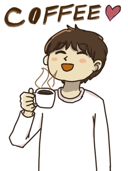 コーヒーの香り コーヒー,コーヒータイム,リラックス,良い香り,ホットドリンク,若者,男性のイラスト素材