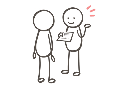 棒人間　案内する人 棒人間,人,書類,提出,渡す,紙,レポート,案内,教える,意見のイラスト素材