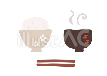 ごはん お味噌汁 イラスト素材