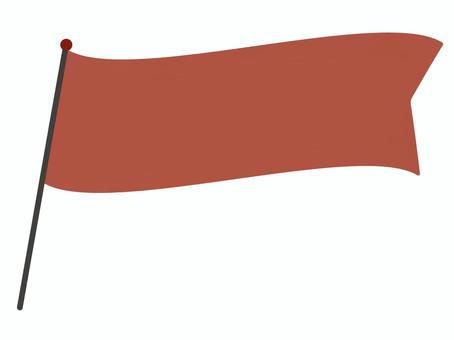 赤茶色の横長旗イラスト素材 旗,フラッグ,赤,赤茶,茶色,マーク,アイコン,シンプル,ゴール,スタートのイラスト素材