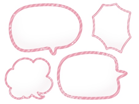 吹き出し(ピンク) 吹き出し,台詞,言葉,枠,ピンク,ハート,可愛いのイラスト素材