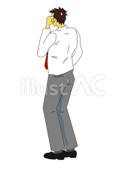 頭を抱えている会社員 後姿