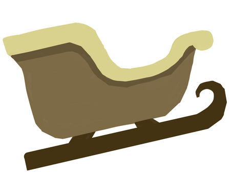 サンタクロースのソリ ソリ,茶色,木製,乗り物,クリスマス,サンタクロース,冬,滑る,雪,サンタのイラスト素材